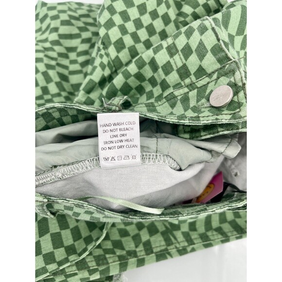 Women's Pants - miss love by Lala Green Checkered Flared Cargo Pants Size Medium - Picture 9 of 10